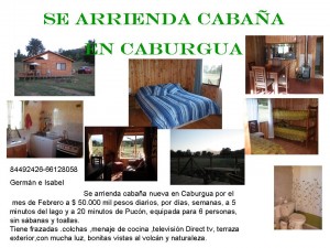 Isabel vergara Turismo en Chile en Caburga |  Hermosa caba&ntilde;a en caburgua con vista al volc&aacute;n, Arriendo por d&iacute;as,semanas