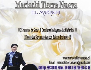 MARIACHI TIERRA NUEVA Turismo en Chile en Santiago |  Mariachis y serenatas de gusto refinado. red fija: 28930610, ��� cantar&aacute;s, bailar&aacute;s, te emocionar&aacute;s y disfrutar&aacute;s con mariachis!!!
