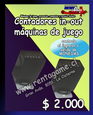 RENTAGAME CHILE Turismo en Chile en La Cisterna |  Contadores in-out  p/ maquinas de juego/precio: $ 2.000, Rentagame: maquinas de juego:  accesorios,repuestos, servicio tecnico