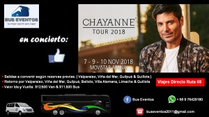 Ale Bus Eventos Turismo en Chile en Valpara&iacute;so |  Bus buses al concierto de  chayanne ida y vuelta desde valpara&Iacute;so vi&Ntilde;a, Chayanne en chile - movistar arena