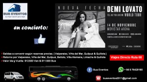 Ale Bus Eventos Turismo en Chile en Valpara&iacute;so |  Bus traslado al concierto de  demi lovato desde valpara&Iacute;so, vi&Ntilde;a, quil, Demi lovato en chile | movistar arena