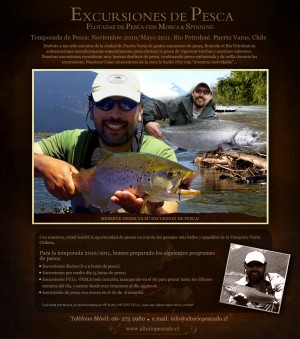 Lautaro Oportus  Turismo en Chile en Puerto Varas |  EXCURSIONES DE PESCA CON MOSCA , Pesca con mosca de truchas y salmones en R&iacute;o Petrohu&eacute;. Flotadas de pesca 