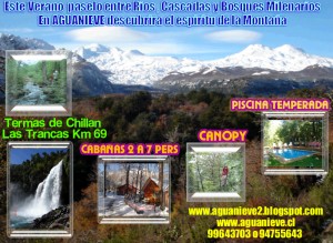 Carlos Turismo en Chile en Pinto |  Caba&ntilde;as Aguanieve a 10 minut de Termas de Chillan, Totalmente equipadas para 2 pers a 7 pers.