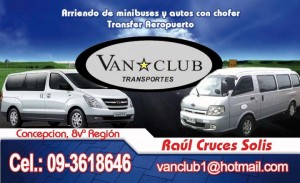 VAN CLUB MINIBUSES Turismo en Chile en Concepci&oacute;n |  CARRETES SEGUROS EN CONCEPCION, VAN CLUB TRANSPORTES